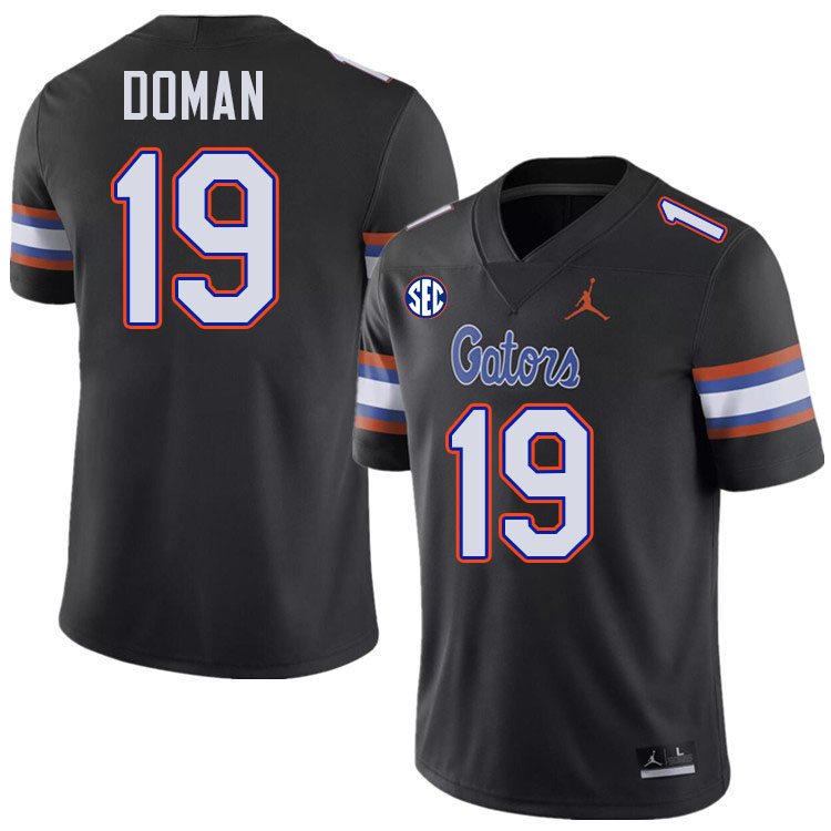 Florida Gators #19 Tommy Doman College Football Jerseys Stitched-Black